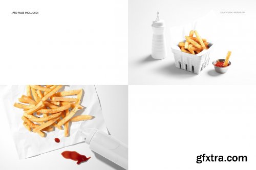 CreativeMarket - Food Safe Paper Mockup french fries 6396756