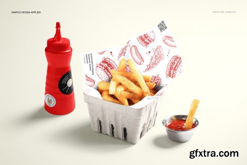 CreativeMarket - Food Safe Paper Mockup french fries 6396756