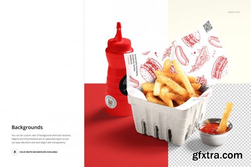 CreativeMarket - Food Safe Paper Mockup french fries 6396756