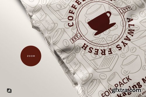 CreativeMarket - Flat Lay Foil Pouch Packaging Mockup 6276345