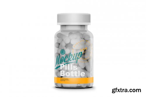 CreativeMarket - Pills Bottle with Box Mockup Set 6374641