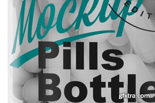 CreativeMarket - Pills Bottle with Box Mockup Set 6374641