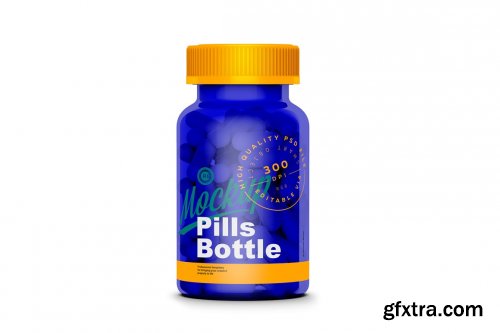 CreativeMarket - Pills Bottle with Box Mockup Set 6374641