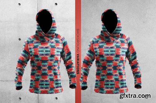 CreativeMarket - Female Wrapped Hoodie Set Mockup 6312606