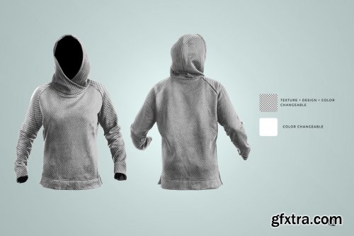 CreativeMarket - Female Wrapped Hoodie Set Mockup 6312606