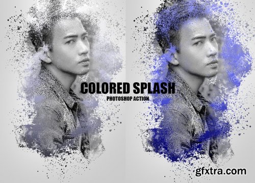 CreativeMarket - Colored Splash Photoshop Action 6218972