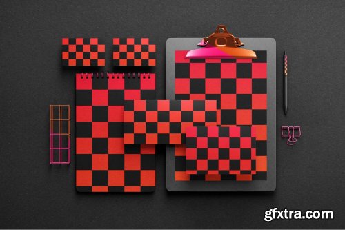 CreativeMarket - Dark Stationery Branding Mockup Set 6475038