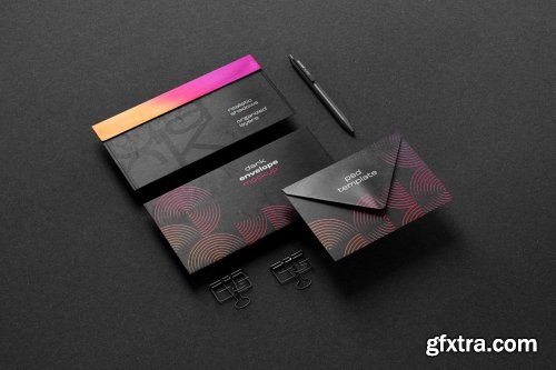 CreativeMarket - Dark Stationery Branding Mockup Set 6475038