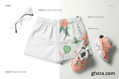 CreativeMarket - Baby & Kids Shorts Mockup Set 6503528