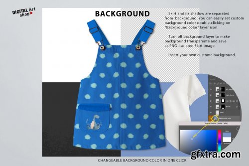 CreativeMarket - Baby Jeans Skirt Mock Up 6381098