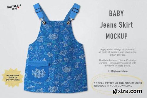 CreativeMarket - Baby Jeans Skirt Mock Up 6381098