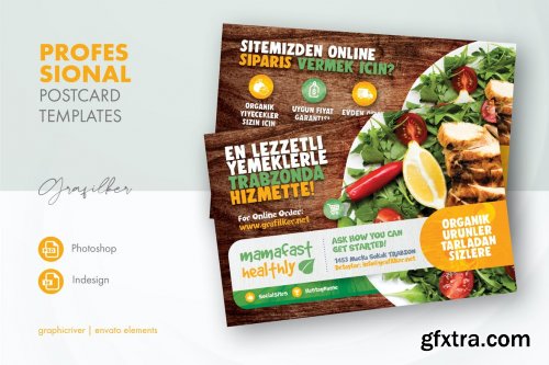 Healthy Food Postcard Templates