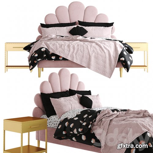 The Emily Meritt Shell Upholstered Bed