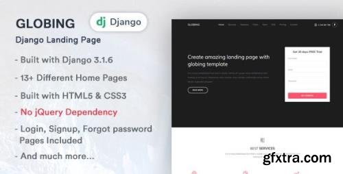 ThemeForest - Globing v1.0.0 - Django Landing Page Template - 33223561