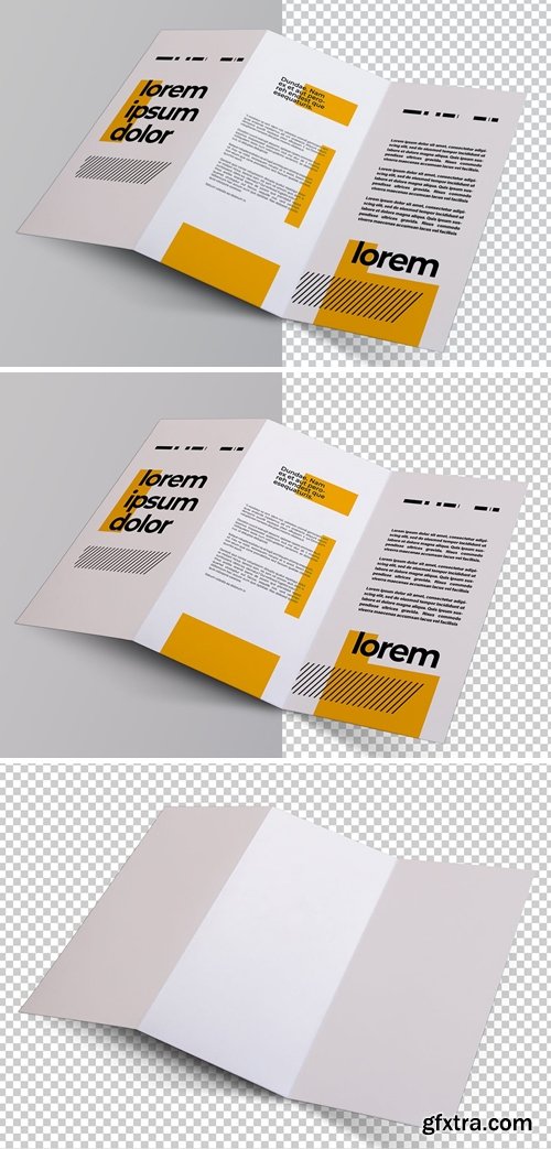 Zig Zag Trifold Brochure Perspective Mockup