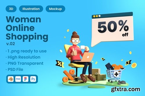 3D Woman Online Shopping v.02