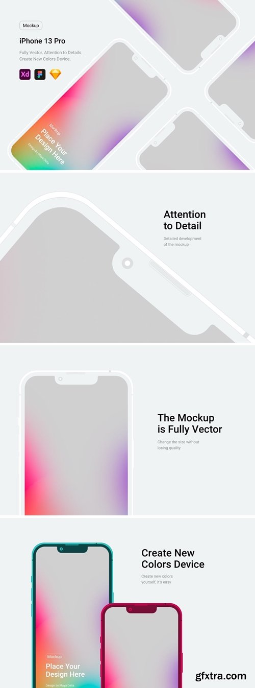 iPhone 13 Pro White Mockup