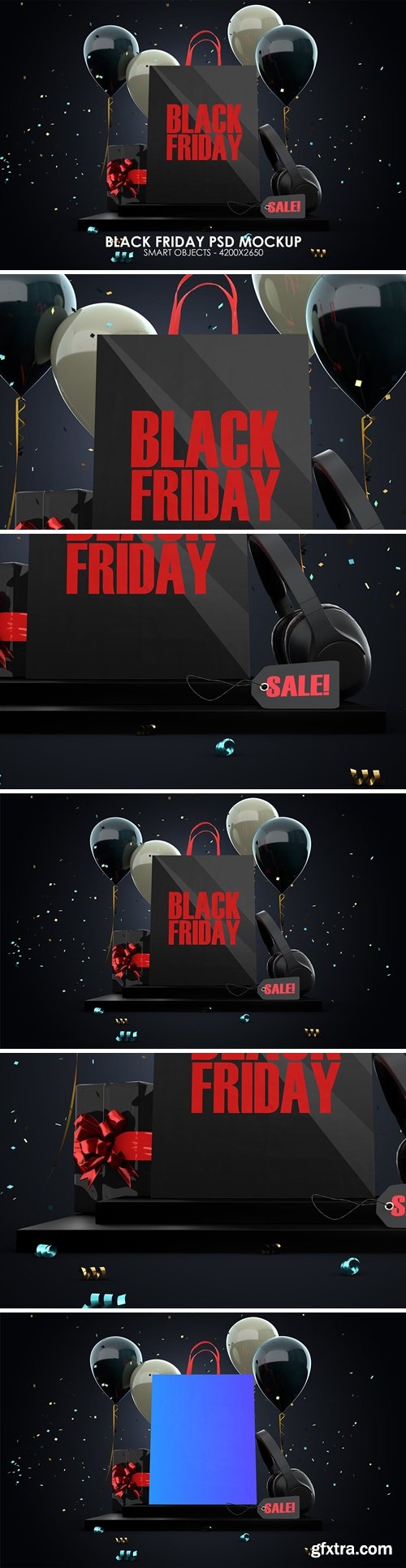 Shopping Bag Black Friday PSD Mockup