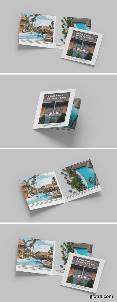 Square Bi-Fold Brochure Mock-Up