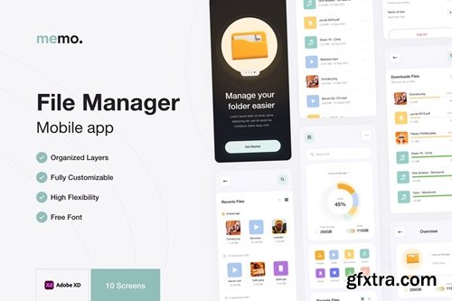 Memo - File Manager Mobile App UI Kit