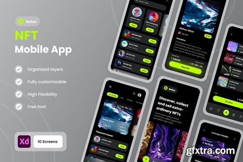 Nofoo - NFT & Crypto Art Mobile App UI Kit