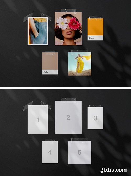 Black Moodboard Mockup Scene