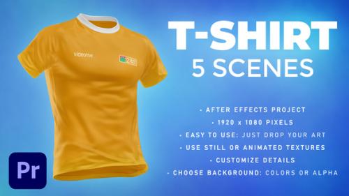 Videohive - T-shirt - 5 Scenes Mockup Template - Animated Mockup PREMIERE - 33990164 - 33990164