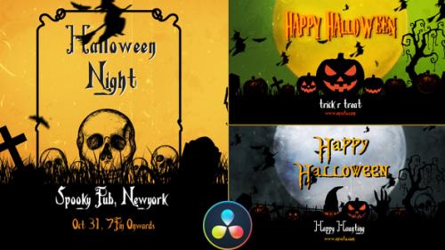 Videohive - Halloween Openers - DaVinci Resolve - 33850892 - 33850892