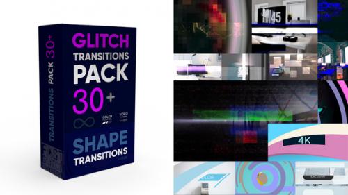 Videohive - Glitch Transitions Pack 4K - 33988707 - 33988707