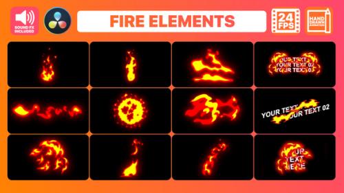 Videohive - Hand Drawn Fire Elements Pack | DaVinci Resolve - 34000216 - 34000216