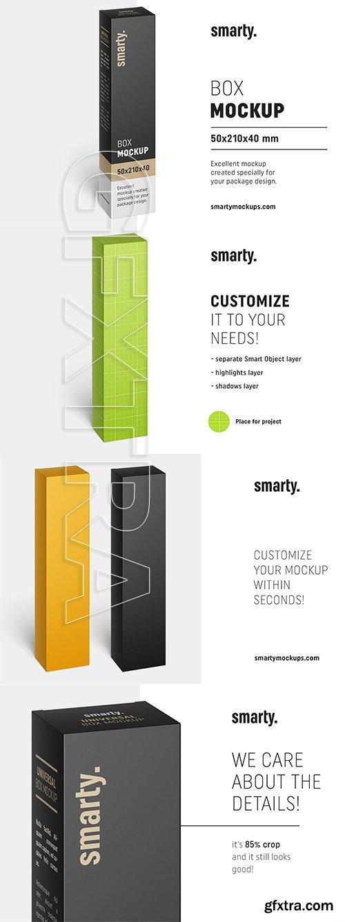 CreativeMarket - Box mockup 50x210x40 mm 3395000