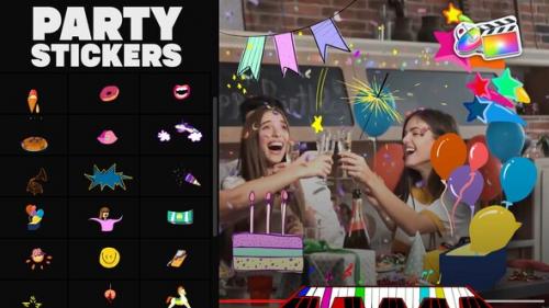 Videohive - Animated Party Stickers | FCPX - 34100478 - 34100478