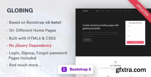 ThemeForest - Globing v1.0 - Bootstrap 5 Landing Page Template (Update: 25 December 20) - 21567798