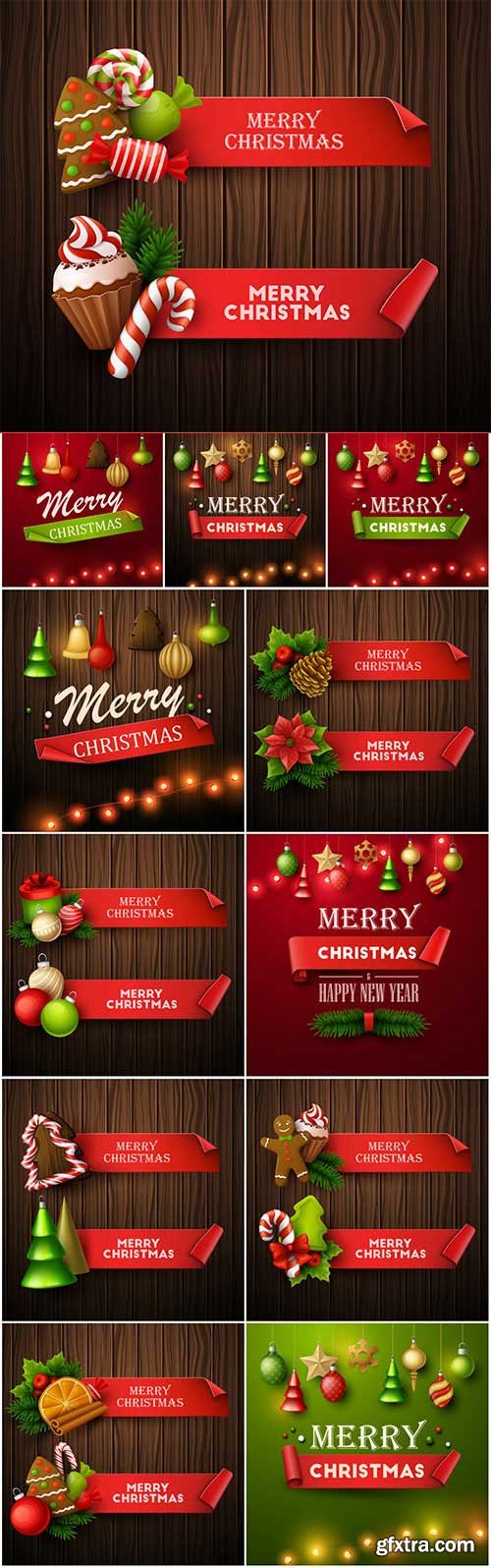 New Year and Christmas vector vol 7