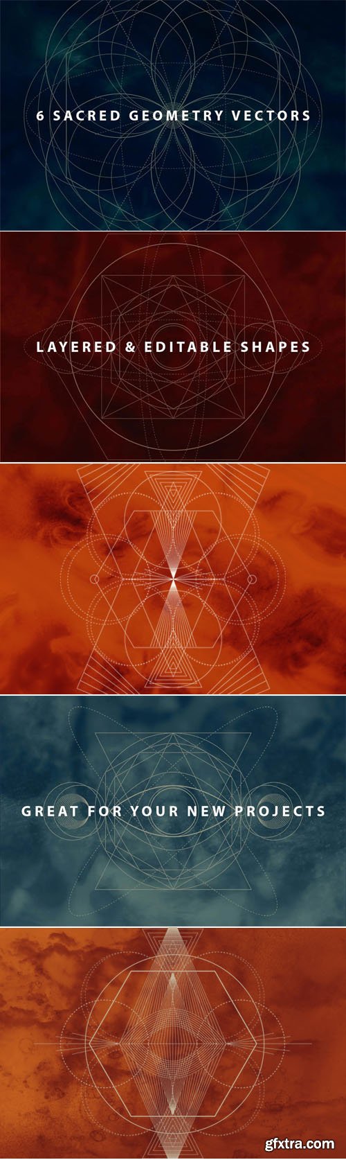 18 Sacred Geometry Vectors + Backgrounds