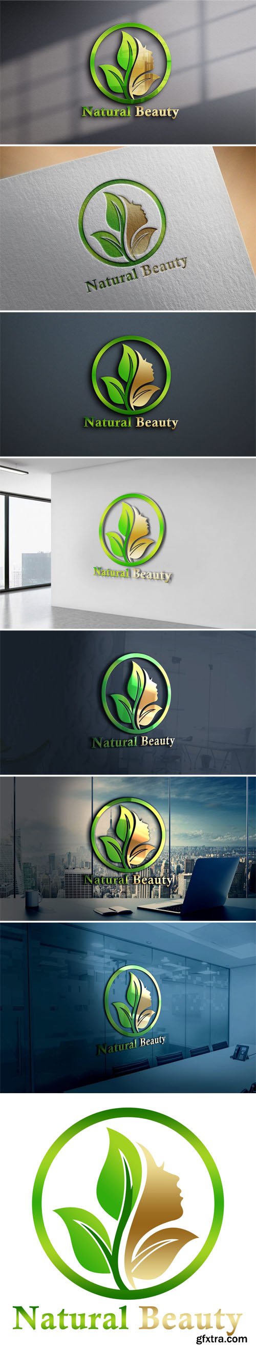 Natural Beauty Logo PSD Design Template