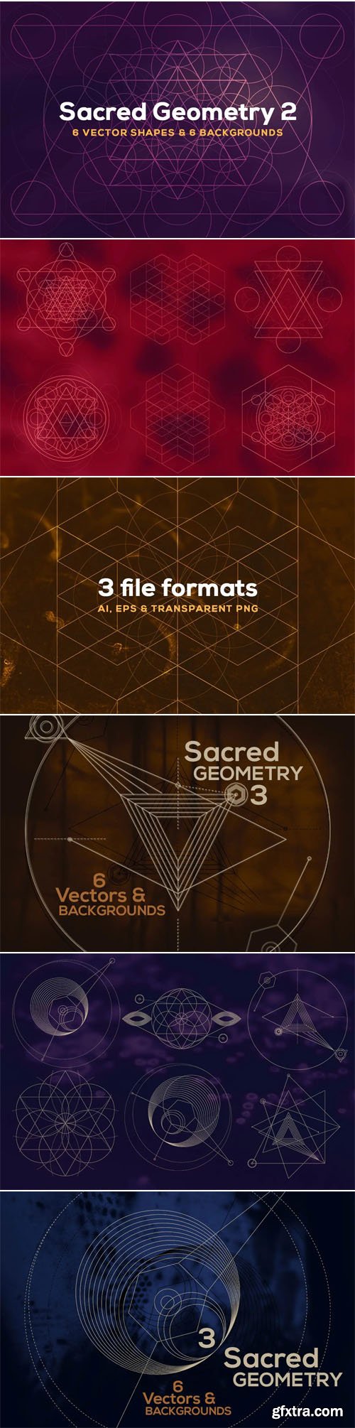 18 Sacred Geometry Vectors + Backgrounds