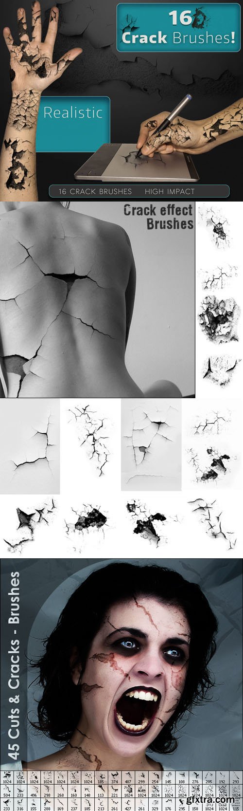 180+ Pretty Cuts and Cracks Brushes for Photoshop & Gimp