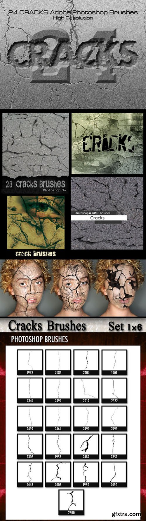 180+ Pretty Cuts and Cracks Brushes for Photoshop & Gimp