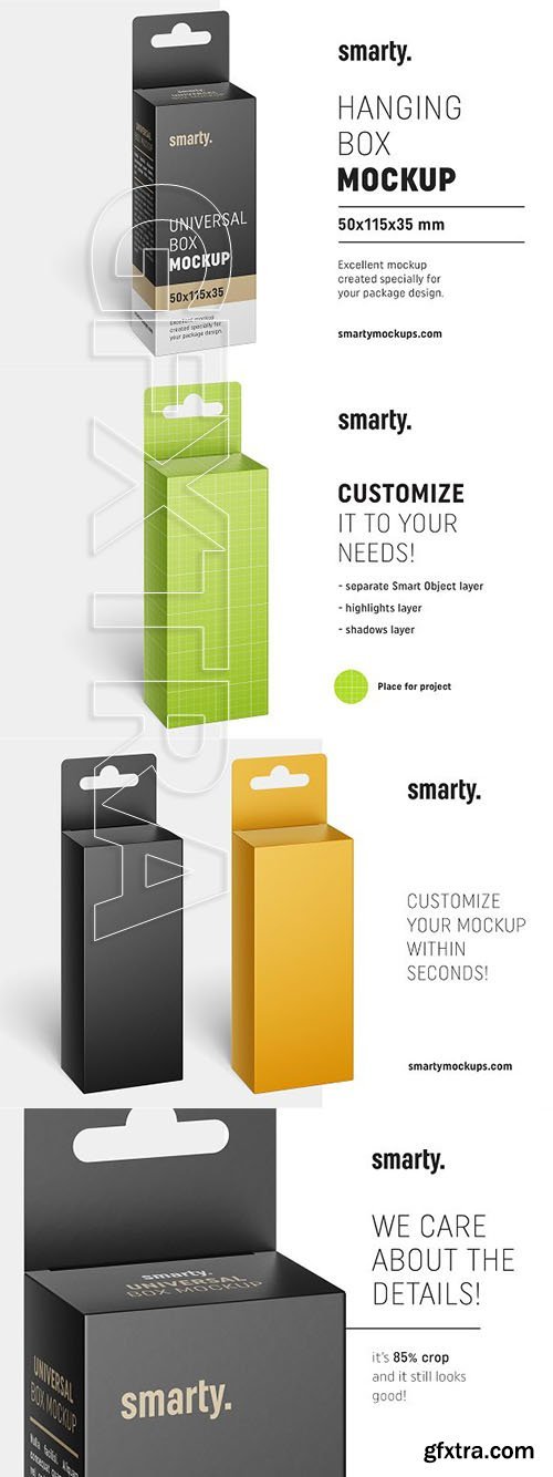 CreativeMarket - Hanging box mockup 50x115x35 mm 3394989