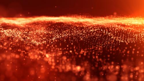 Videohive - Red Christmas Sparkling particles Festive Background 02 - 19077576 - 19077576