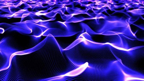 Videohive - Sparkle shiny violet wave and moving particle are flying forward zoom panning motion - 34055418 - 34055418