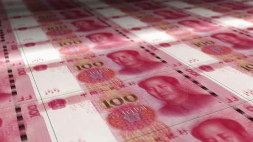 Videohive - Renminbi money sheet printing seamless loop - 34068207 - 34068207