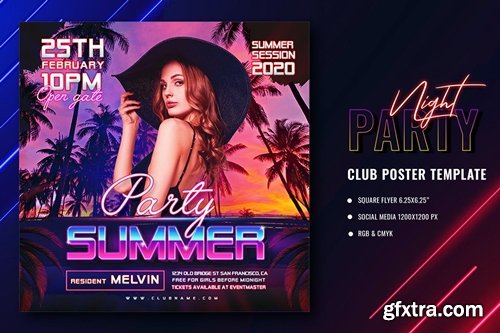 Summer Club Party Poster Template