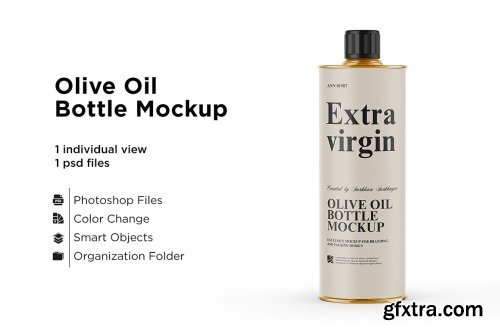 CreativeMarket - 1L Olive Oil Metal Bottle Mockup 5558006