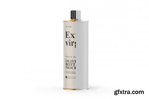 CreativeMarket - 1L Olive Oil Metal Bottle Mockup 5558006
