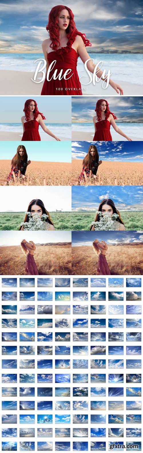 100 Blue Sky Overlays