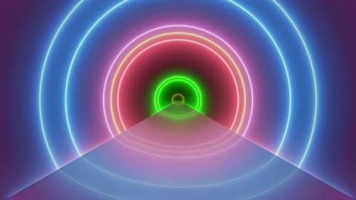 Videohive - Flight Inside Tunnel, Neon Light Abstract Background (3) - 34115653 - 34115653