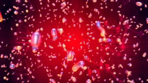 Videohive - Abstract 3D background of moving bacteria - 34115865 - 34115865