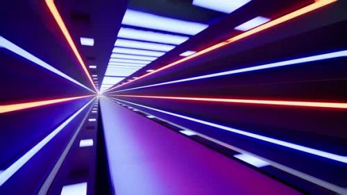 Videohive - Fly Inside A Futuristic Metal Corridor With Neon Colored Laser Lines 3 - 34134642 - 34134642